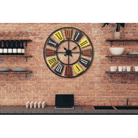 Horloge Murale Ø 70 Cm Colorée Ajourée