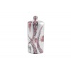 Vase Bouteille Motif Abstrait Blanc/Rouge/Argent 37 cm