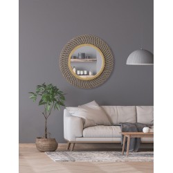 Miroir Iris Ø 82 Cm En Rotin Naturel