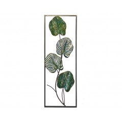 Déco murale Verticale 31 Cm x 90 Cm Feuilles de Palmes - Vert & Doré