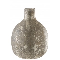 Vase Design En Verre Teinté Gris/Grège 44 Cm