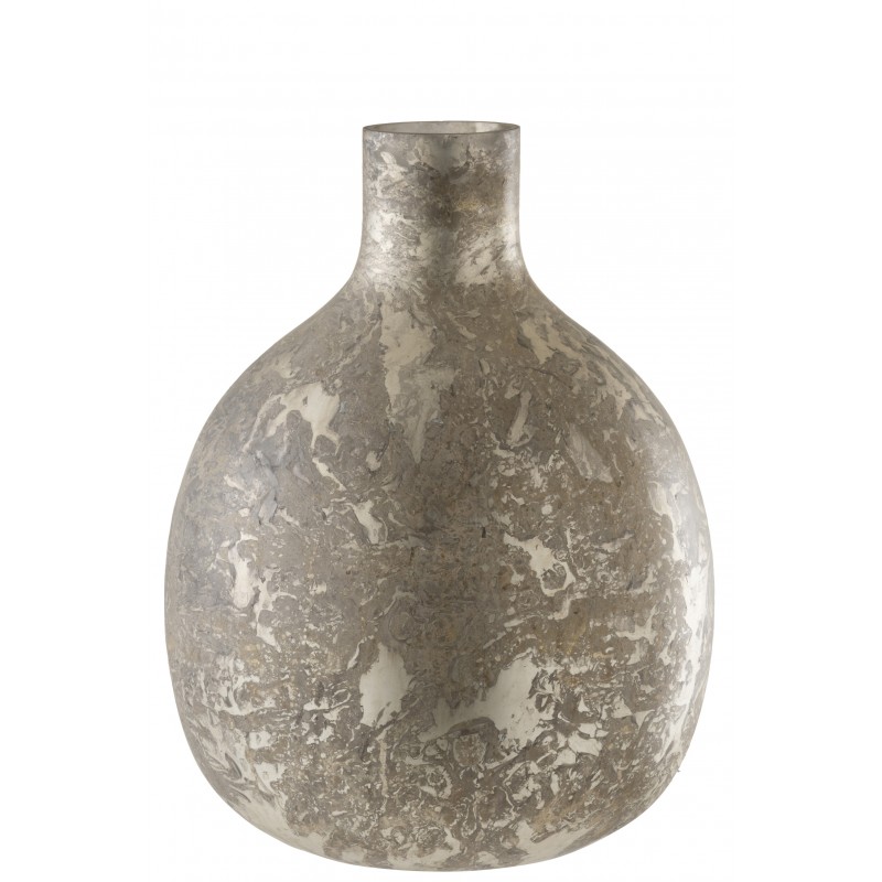 Vase Design En Verre Teinté Gris/Grège 44 Cm