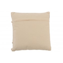 Coussin En Coton Avec Broderies Et Franges Noir & Blanc