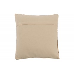 Coussin En Coton Avec Broderies Et Franges Ivoire & Marron