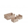 Set De 3 Paniers Déco Rectangulaires En Rotin Blanchi