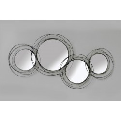 Miroirs Décoratifs Ronds Assembles Métal 100 X 46 Cm