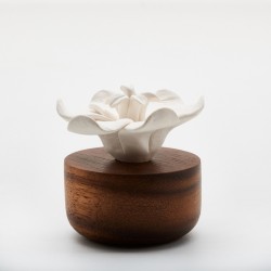 Jasmin D'orient - Diffuseur De Parfum En Bois Et Céramique Blanche