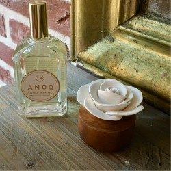 Gardénia Du Laos - Diffuseur De Parfum En Bois Et Céramique Blanche