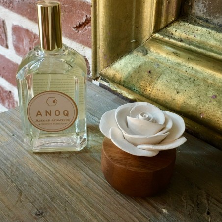 Gardénia Du Laos - Diffuseur De Parfum En Bois Et Céramique Blanche