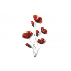 Déco Murale 39 Cm X 68,5 Cm Coquelicots Rouges