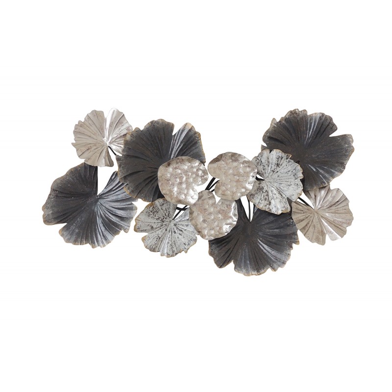 Déco Murale 90,2 Cm X 49,5 Cm Composition De Fleurs Gris/Beige/Argent