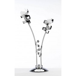 Lampe Double Ruban En Métal Chromé