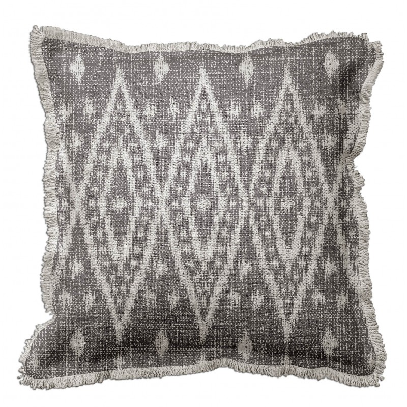 Coussin Atlas Coton Brut Imprimé Gris