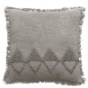 Coussin Hoggar Carré Coton Brut Tufté Gris