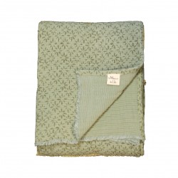 Plaid Louison Gaze De Coton Molletonnée Celadon