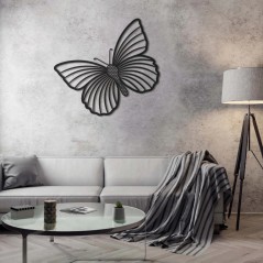 Déco Murale Papillon Bois De Valchromat Noir 49 X 69,5 Cm