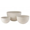 Set De 3 Cache-pots Ronds En Céramique Bas Blanc