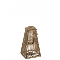 Lanterne Bambou Lattes Verticales Rondes